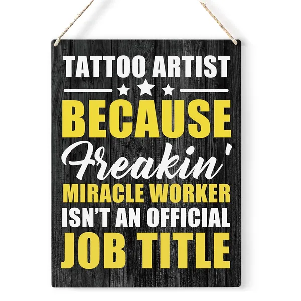 Multicolor_Tattoo_Artist_Quote_Wood_Sign_Tattoo_Artist_Theme_Wooden_Signs_Rustic_Hanging_Plaque_Home_Wall_Art_8"_X_10"_Sign_Wall_Decor_|_For_Home