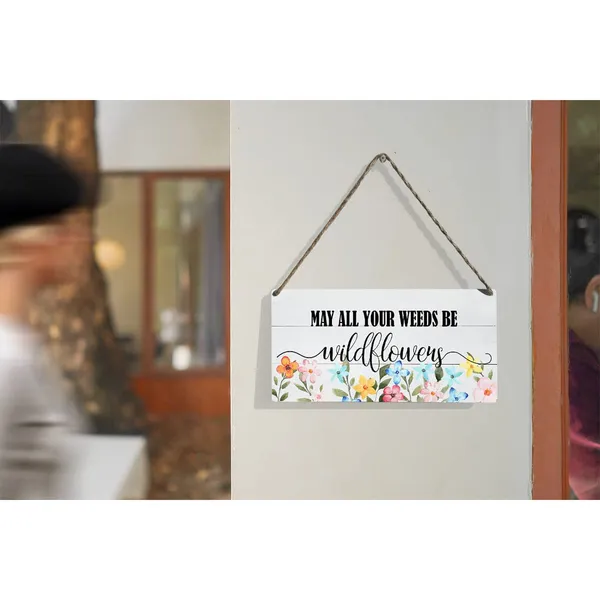 Multicolor_May_All_Your_Weeds_Be_Wildflowers_Wood_Sign_Colorful_Floral_Wooden_Signs_Rustic_Hanging_Plaque_Home_Wall_Art_12"_X_6"_Sign_Wall_Decor_|_For_Home
