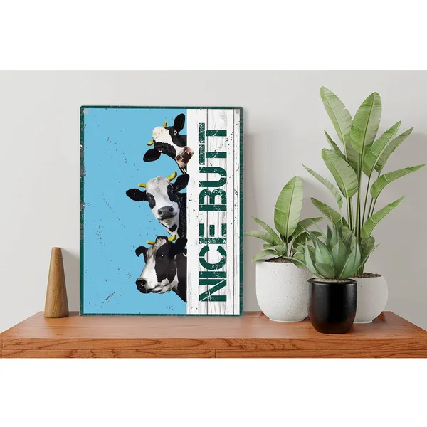 Multicolor_Bathroom_Quote_Wood_Sign_Cows_Wooden_Signs_Rustic_Hanging_Plaque_Home_Wall_Art_"8_X_10",_Nice_Sign_Wall_Decor_|_For_Home_Bathroom_Restroom_Toilet