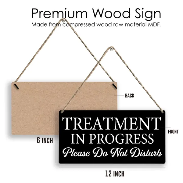 Multicolor_Treatment_In_Progress_Please_Do_Not_Disturb_Wood_Sign_Office_Wooden_Signs_Rustic_Hanging_Plaque_Home_Wall_Art_12"_X_6"_Sign_Wall_Decor_|_For_Home_Office