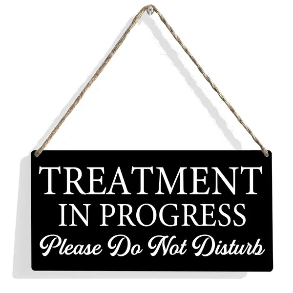 Multicolor_Treatment_In_Progress_Please_Do_Not_Disturb_Wood_Sign_Office_Wooden_Signs_Rustic_Hanging_Plaque_Home_Wall_Art_12"_X_6"_Sign_Wall_Decor_|_For_Home_Office