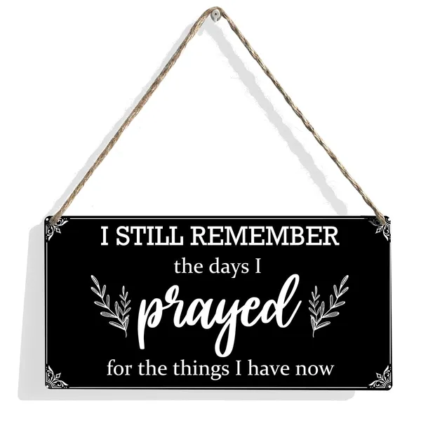 Multicolor_Prayer_Wood_Sign_I_Still_Remember_The_Days_I_Prayed_Wooden_Signs_Rustic_Hanging_Plaque_Home_Wall_Art_12"_X_6"_Sign_Wall_Decor_|_For_Home