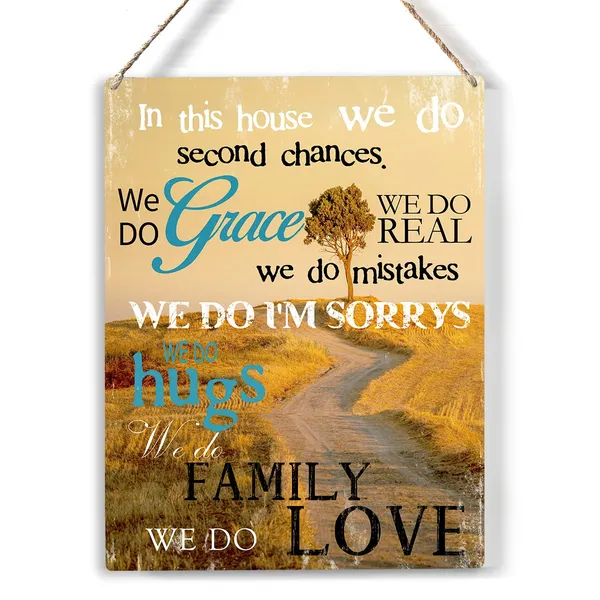 Multicolor_Inspirational_Quote_Wood_Sign_In_This_House_We_Do_Second_Chances_Wooden_Signs_Rustic_Hanging_Plaque_Home_Wall_Art_8"_X_10"_Sign_Wall_Decor_|_For_Home
