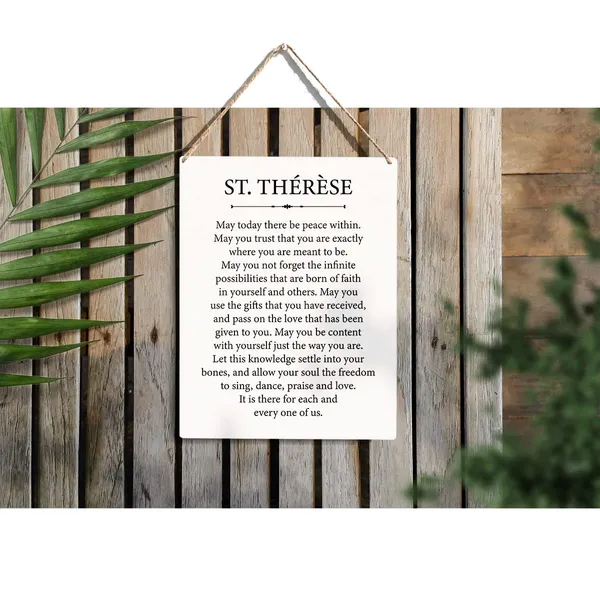 Multicolor_May_Today_There_Be_Peace_Within_Wood_Sign_Inspirational_St._Therese_Quote_Wooden_Signs_Rustic_Hanging_Plaque_Home_Wall_Art_"8_X_10",_Perfect_Christian_Sign_Wall_Decor_|_For_Home