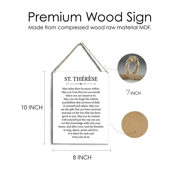Multicolor_May_Today_There_Be_Peace_Within_Wood_Sign_Inspirational_St._Therese_Quote_Wooden_Signs_Rustic_Hanging_Plaque_Home_Wall_Art_"8_X_10",_Perfect_Christian_Sign_Wall_Decor_|_For_Home