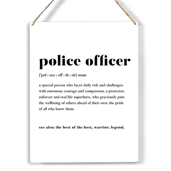 Multicolor_Police_Officer_Definition_Wood_Sign_Modern_Police_Officer_Wooden_Signs_Rustic_Hanging_Plaque_Home_Wall_Art_"8_X_10",_Perfect_Sign_Wall_Decor_|_For_Home_Office