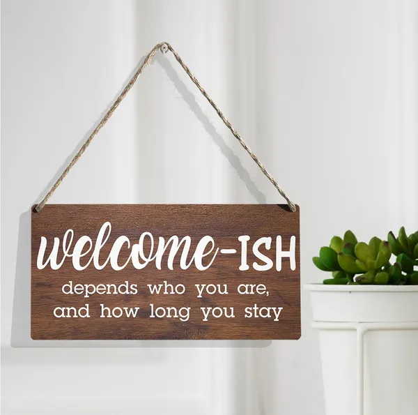 Multicolor_Welcome_Wood_Sign_Front_Door_Wooden_Signs_Rustic_Hanging_Plaque_Home_Wall_Art_12"_X_6"_Sign_Wall_Decor_|_For_Home_Porch