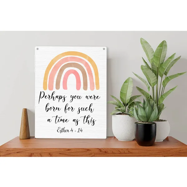 Multicolor_Inspirational_Rainbow_Bible_Verse_Wood_Sign_Esther_4_:_14_Christian_Wooden_Signs_Rustic_Hanging_Plaque_Home_Wall_Art_8"_X_10"_Sign_Wall_Decor_|_For_Home_Office
