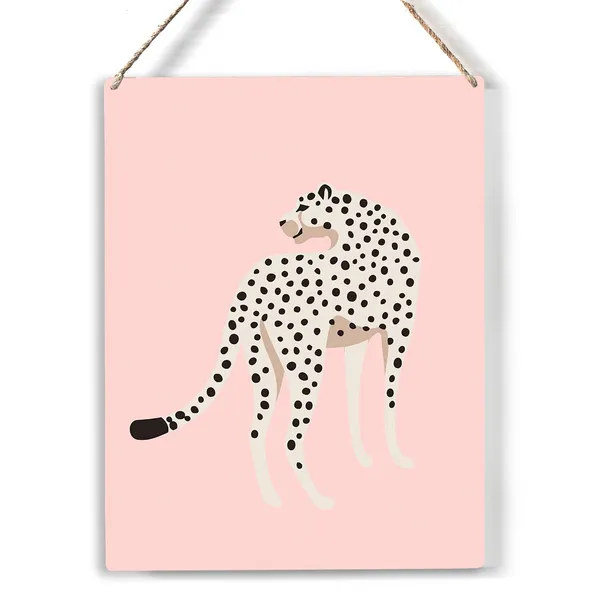 Multicolor_White_Leopard_Wood_Sign_Leopard_Wooden_Signs_Rustic_Hanging_Plaque_Home_Wall_Art_8"_X_10"_Sign_Wall_Decor_|_For_Home_Bathroom_Living_Room