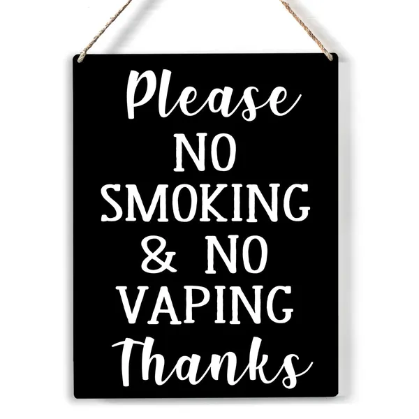 Multicolor_Please_No_Smoking_Visitors_Wood_Sign_No_Smoking_Wooden_Signs_Rustic_Hanging_Plaque_Home_Wall_Art_8"_X_10"_Sign_Wall_Decor_|_For_Home