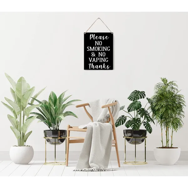 Multicolor_Please_No_Smoking_Visitors_Wood_Sign_No_Smoking_Wooden_Signs_Rustic_Hanging_Plaque_Home_Wall_Art_8"_X_10"_Sign_Wall_Decor_|_For_Home