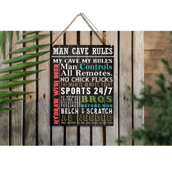 Multicolor_Man_Cave_Rules_No_Whining_Crying_Or_Discussing_Feelings_Wood_Sign_Man_Cave_Wooden_Signs_Rustic_Hanging_Plaque_Home_Wall_Art_8"_X_10"_Sign_Wall_Decor_|_For_Home
