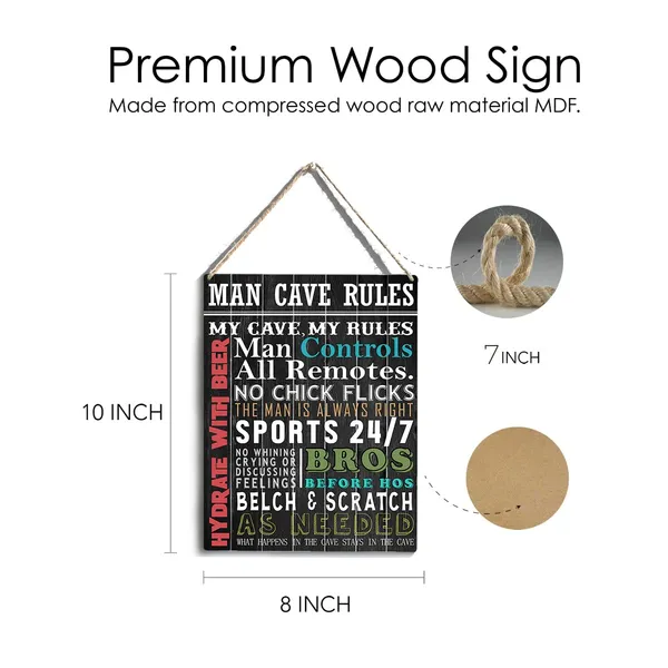 Multicolor_Man_Cave_Rules_No_Whining_Crying_Or_Discussing_Feelings_Wood_Sign_Man_Cave_Wooden_Signs_Rustic_Hanging_Plaque_Home_Wall_Art_8"_X_10"_Sign_Wall_Decor_|_For_Home