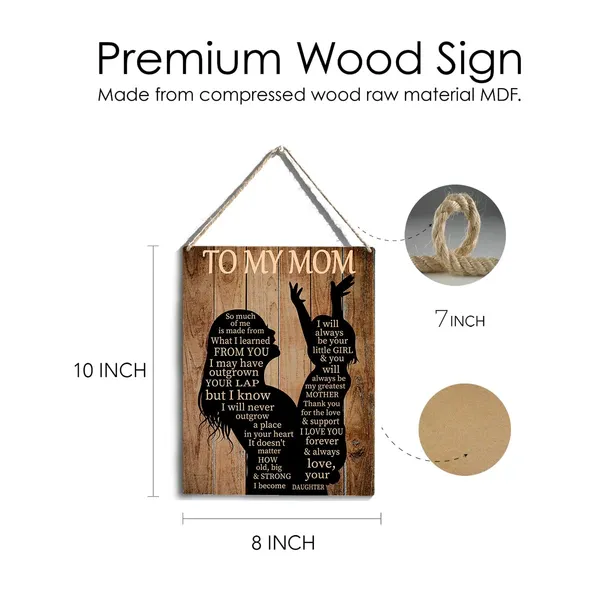 Multicolor_Rustic_Mom_Wood_Sign_I_Love_You_|_Forever_And_Always_Mom_Wooden_Signs_Hanging_Plaque_Home_Wall_Art_"8_X_10",_Perfect_Mother_Sign_Wall_Decor_|_For_Home_Bedroom
