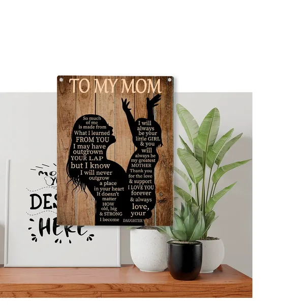 Multicolor_Rustic_Mom_Wood_Sign_I_Love_You_|_Forever_And_Always_Mom_Wooden_Signs_Hanging_Plaque_Home_Wall_Art_"8_X_10",_Perfect_Mother_Sign_Wall_Decor_|_For_Home_Bedroom