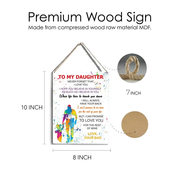 Multicolor_Daughter_Never_|_Forget_That_I_Love_You_Wood_Sign_To_My_Daughter_Watercolor_Wooden_Signs_Rustic_Hanging_Plaque_Home_Wall_Art_"8_X_10"_Perfect_Daughter_Sign_Wall_Decor_|_For_Home_Bedroom