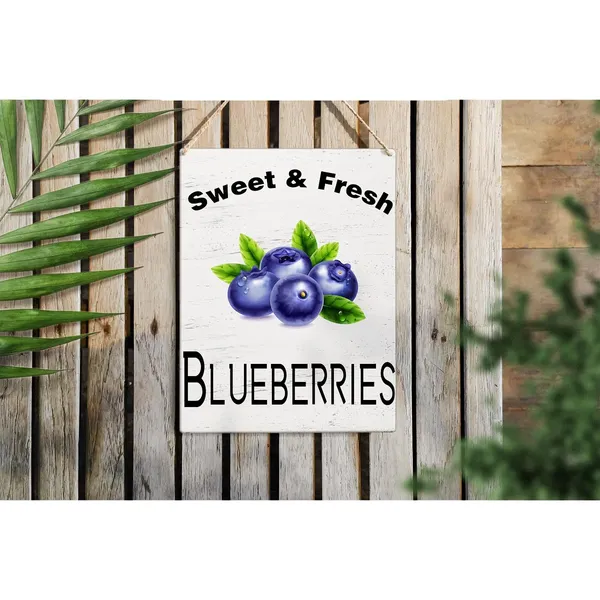 Multicolor_Summer_Blueberry_Wood_Sign_Sweet_And_Fresh_Blueberries_Wooden_Signs_Rustic_Hanging_Plaque_Home_Wall_Art_8"_X_10"_Sign_Wall_Decor_|_For_Home_Kitchen