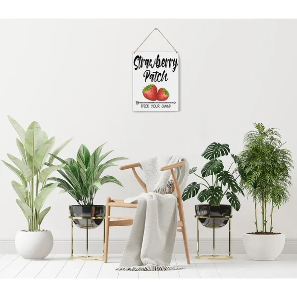 Multicolor_Strawberry_Patch_Wood_Sign_Summer_Strawberry_Wooden_Signs_Rustic_Hanging_Plaque_Home_Wall_Art_8"_X_10"_Sign_Wall_Decor_|_For_Home_Kitchen