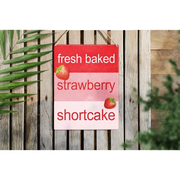 Multicolor_Kitchen_Strawberry_Wood_Sign_Fresh_Baked_Strawberry_Shortcake_Wooden_Signs_Rustic_Summer_Hanging_Plaque_Home_Wall_Art_8"_X_10"_Sign_Wall_Decor_|_For_Home_Kitchen