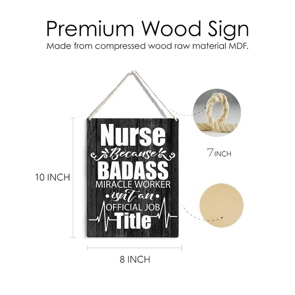 Multicolor_Nurse_Quote_Wood_Sign_Nurse_Because_Badass_Miracle_Worker_Wooden_Signs_Rustic_Hanging_Plaque_Home_Wall_Art_8"_X_10"_Sign_Wall_Decor_|_For_Home_Office