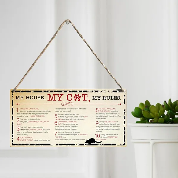 Multicolor_My_House_My_Cat_My_Rules_Quote_Wood_Sign_Cat_Lovers_Wooden_Signs_Rustic_Hanging_Plaque_Home_Wall_Art_12"_X_6"_Sign_Wall_Decor_|_For_Home