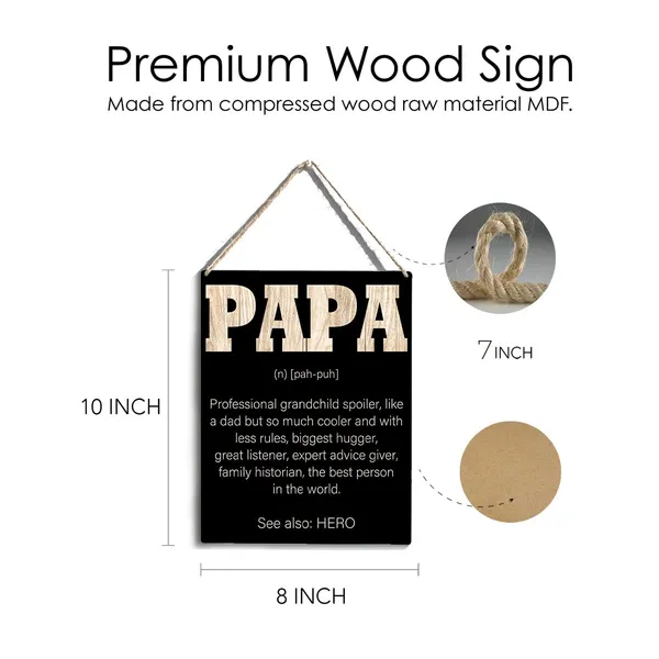 Multicolor_Papa_Wood_Sign_Papa_Definition_Wooden_Signs_Rustic_Hanging_Plaque_Home_Wall_Art_"8_X_10",_Perfect_Father_Sign_Wall_Decor_|_For_Home_Bedroom