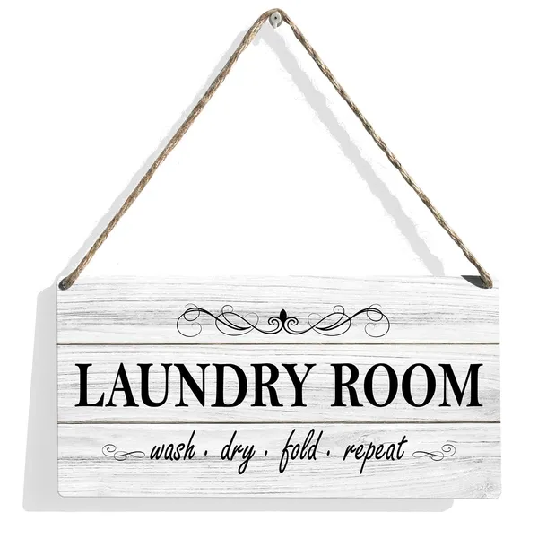 Multicolor_Laundry_Room_Wood_Sign_Laundry_Wooden_Signs_Rustic_Hanging_Plaque_Home_Wall_Art_12"_X_6"_Sign_Wall_Decor_|_For_Home