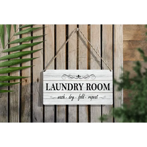 Multicolor_Laundry_Room_Wood_Sign_Laundry_Wooden_Signs_Rustic_Hanging_Plaque_Home_Wall_Art_12"_X_6"_Sign_Wall_Decor_|_For_Home