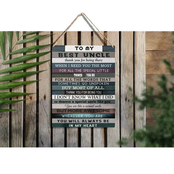 Multicolor_Uncle_Wood_Sign_To_My_Best_Thank_You_|_For_Being_There_Wooden_Signs_Rustic_Hanging_Plaque_Home_Wall_Art_"8_X_10",_Perfect_Father_Sign_Wall_Decor_|_For_Home_Bedroom