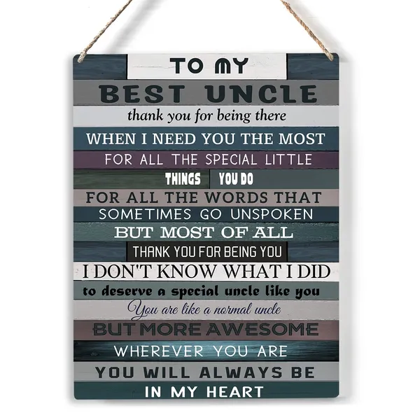 Multicolor_Uncle_Wood_Sign_To_My_Best_Thank_You_|_For_Being_There_Wooden_Signs_Rustic_Hanging_Plaque_Home_Wall_Art_"8_X_10",_Perfect_Father_Sign_Wall_Decor_|_For_Home_Bedroom