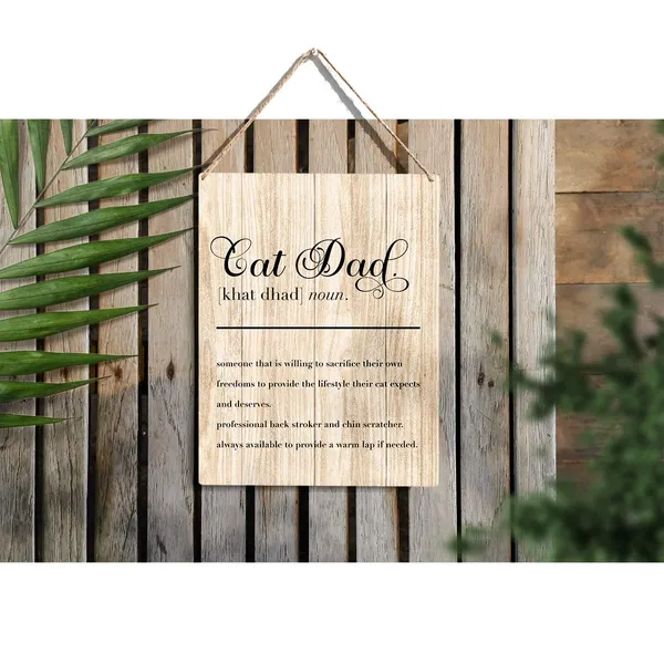 Multicolor_Cat_Dad_Wood_Sign_Cat_Dad_Definition_Wooden_Signs_Rustic_Hanging_Plaque_Home_Wall_Art_"8_X_10",_Perfect_Cat_Sign_Wall_Decor_|_For_Home