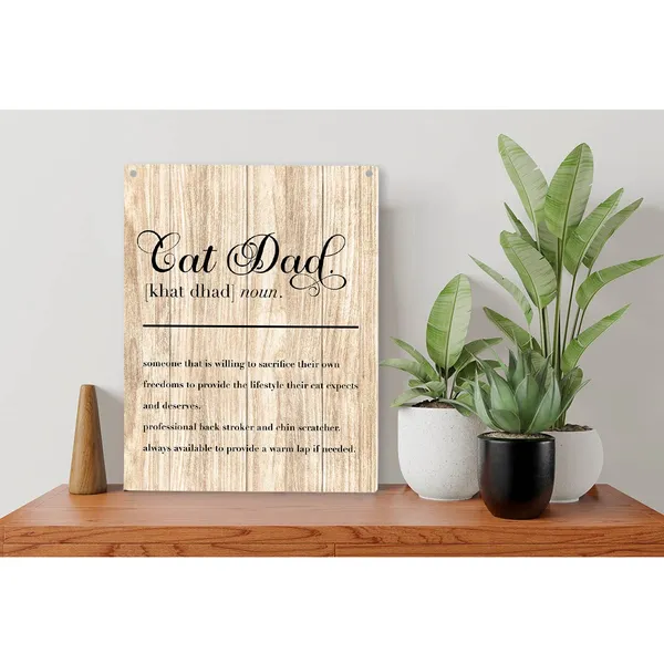 Multicolor_Cat_Dad_Wood_Sign_Cat_Dad_Definition_Wooden_Signs_Rustic_Hanging_Plaque_Home_Wall_Art_"8_X_10",_Perfect_Cat_Sign_Wall_Decor_|_For_Home