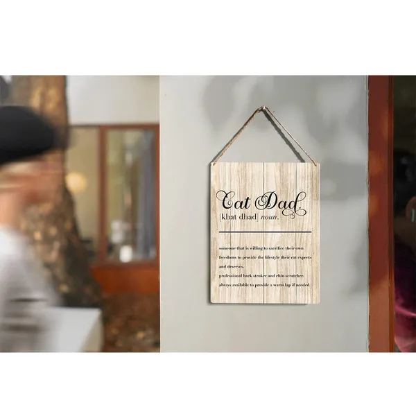Multicolor_Cat_Dad_Wood_Sign_Cat_Dad_Definition_Wooden_Signs_Rustic_Hanging_Plaque_Home_Wall_Art_"8_X_10",_Perfect_Cat_Sign_Wall_Decor_|_For_Home