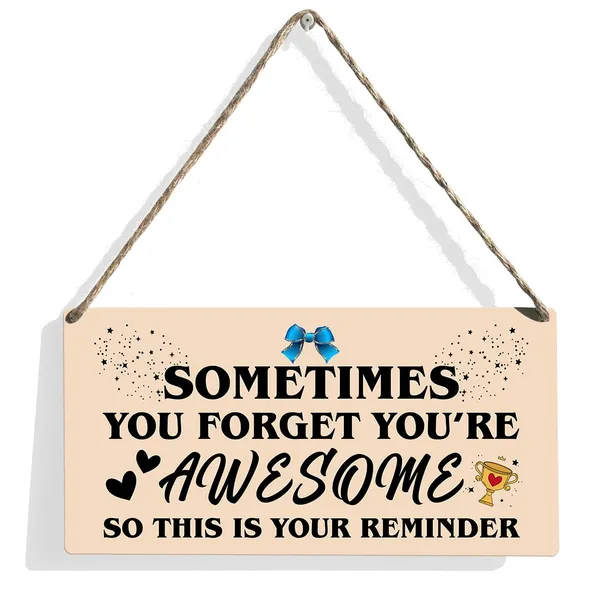 Multicolor_Sometimes_You_|_Forget_That_You_Are_Awesome_Wood_Sign_Inspirational_Quote_Wooden_Signs_Rustic_Hanging_Plaque_Home_Wall_Art_12"_X_6"_Sign_Wall_Decor_|_For_Home_Office