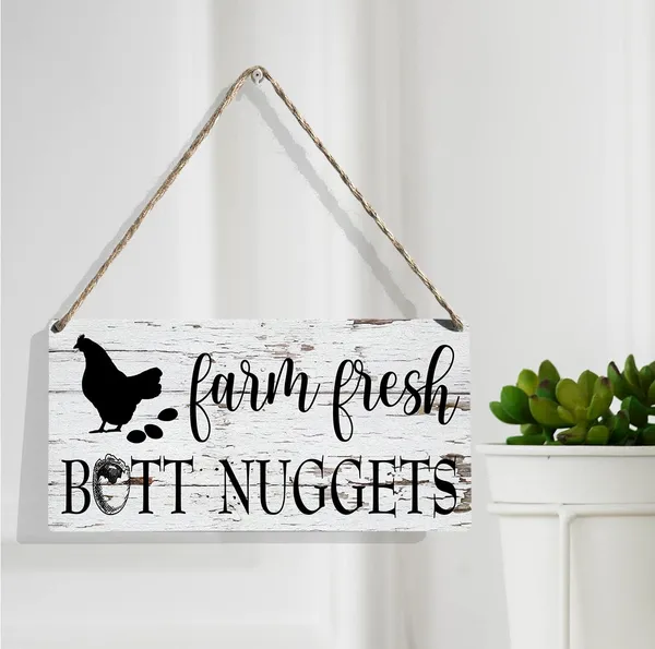 Multicolor_Chicken_Wood_Sign_Farm_Fresh_Chicken_Wooden_Signs_Rustic_Hanging_Plaque_Home_Wall_Art_12"_X_6"_Sign_Wall_Decor_|_For_Home_Kitchen