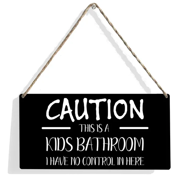Multicolor_This_Is_A_Kids_Bathroom_Wood_Sign_Bathroom_Wooden_Signs_Rustic_Hanging_Plaque_Home_Wall_Art_12"_X_6"_Sign_Wall_Decor_|_For_Home
