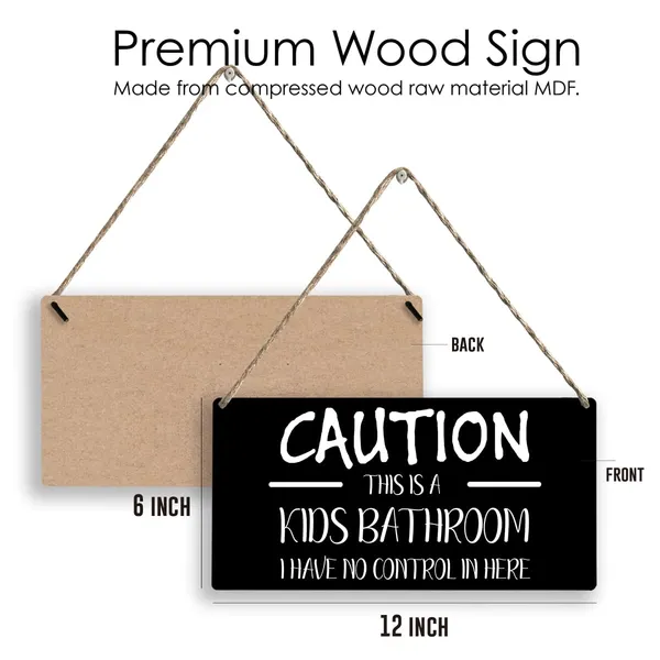 Multicolor_This_Is_A_Kids_Bathroom_Wood_Sign_Bathroom_Wooden_Signs_Rustic_Hanging_Plaque_Home_Wall_Art_12"_X_6"_Sign_Wall_Decor_|_For_Home