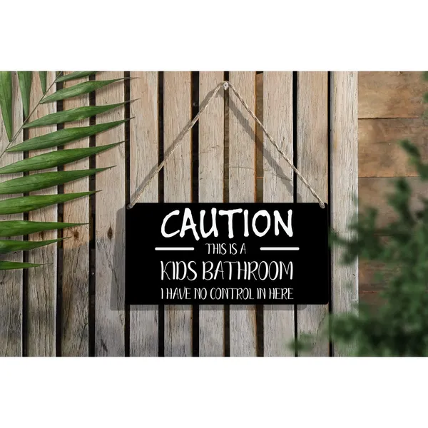Multicolor_This_Is_A_Kids_Bathroom_Wood_Sign_Bathroom_Wooden_Signs_Rustic_Hanging_Plaque_Home_Wall_Art_12"_X_6"_Sign_Wall_Decor_|_For_Home
