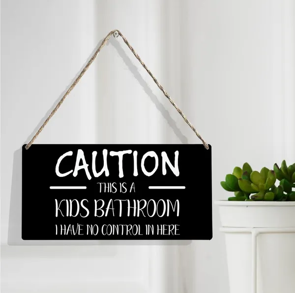 Multicolor_This_Is_A_Kids_Bathroom_Wood_Sign_Bathroom_Wooden_Signs_Rustic_Hanging_Plaque_Home_Wall_Art_12"_X_6"_Sign_Wall_Decor_|_For_Home