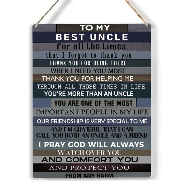 Multicolor_Uncle_Wood_Sign_To_My_Best_Uncle_|_For_All_The_Times_Wooden_Signs_Rustic_Hanging_Plaque_Home_Wall_Art_"8_X_10",_Perfect_Father_Sign_Wall_Decor_|_For_Home_Bedroom