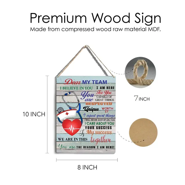 Multicolor_Inspirational_Nurse_Quote_Wood_Sign_Dear_My_Team_I_Believe_In_You_Wooden_Signs_Rustic_Hanging_Plaque_Home_Wall_Art_8"_X_10"_Sign_Wall_Decor_|_For_Home_Office