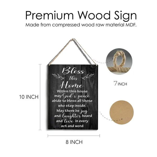 Multicolor_Bless_This_Home_Within_This_House_Wood_Sign_Blessing_Quote_Wooden_Signs_Rustic_Housewarming_Hanging_Plaque_Home_Wall_Art_8"_X_10"_Sign_Wall_Decor_|_For_Home