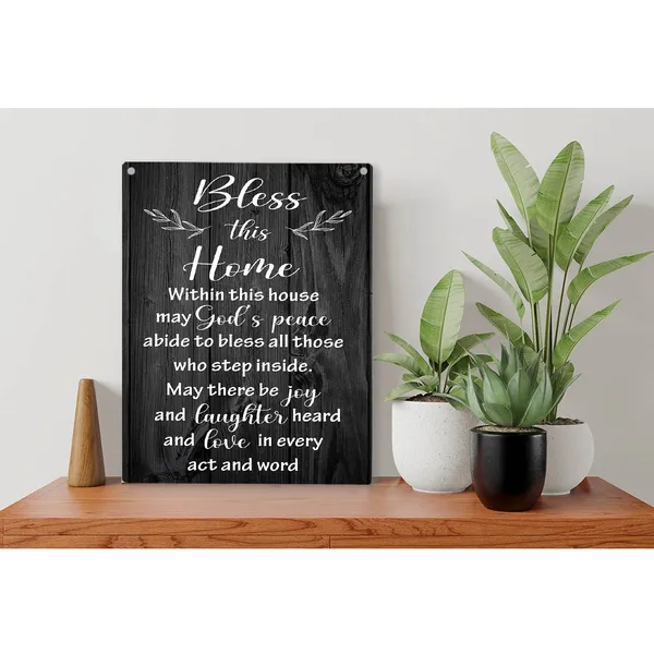 Multicolor_Bless_This_Home_Within_This_House_Wood_Sign_Blessing_Quote_Wooden_Signs_Rustic_Housewarming_Hanging_Plaque_Home_Wall_Art_8"_X_10"_Sign_Wall_Decor_|_For_Home