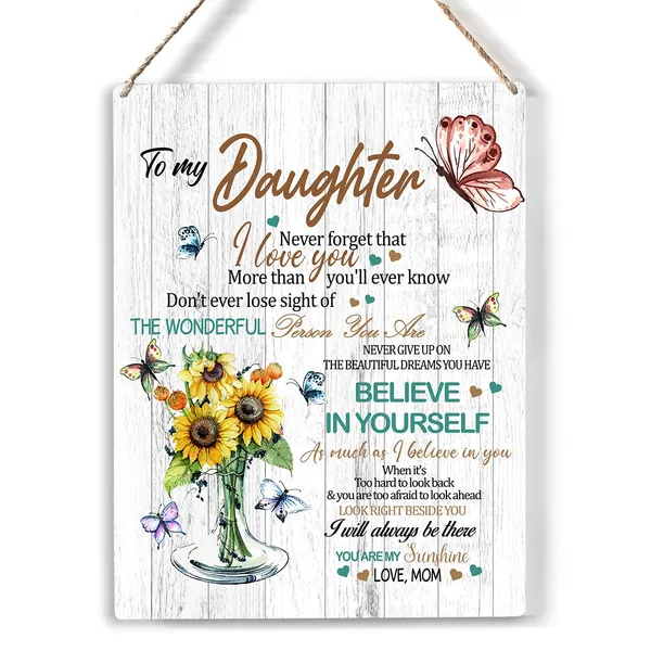 Multicolor_To_My_Daughter_I_Love_You_Wood_Sign_Sunflower_Daughter_Wooden_Signs_Rustic_Hanging_Plaque_Home_Wall_Art_8"_X_10"_Sign_Wall_Decor_|_For_Home_Bedroom