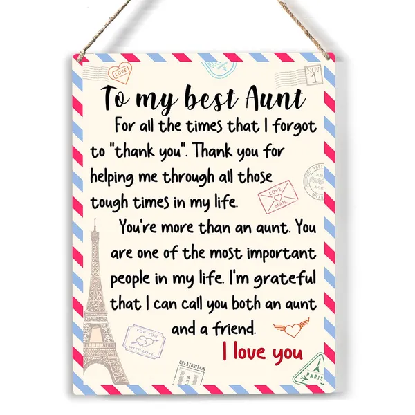 Multicolor_Aunt_Wood_Sign_To_My_Best_Aunt_I_Love_You_Wooden_Signs_Rustic_Hanging_Plaque_Home_Wall_Art_"8_X_10",_Perfect_Aunt_Sign_Wall_Decor_|_For_Home_Bedroom