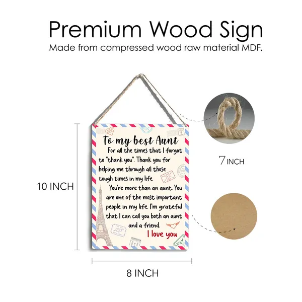 Multicolor_Aunt_Wood_Sign_To_My_Best_Aunt_I_Love_You_Wooden_Signs_Rustic_Hanging_Plaque_Home_Wall_Art_"8_X_10",_Perfect_Aunt_Sign_Wall_Decor_|_For_Home_Bedroom
