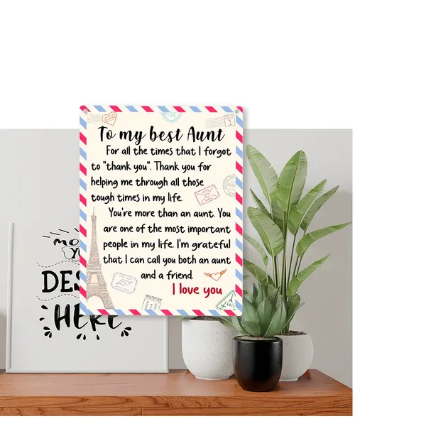 Multicolor_Aunt_Wood_Sign_To_My_Best_Aunt_I_Love_You_Wooden_Signs_Rustic_Hanging_Plaque_Home_Wall_Art_"8_X_10",_Perfect_Aunt_Sign_Wall_Decor_|_For_Home_Bedroom