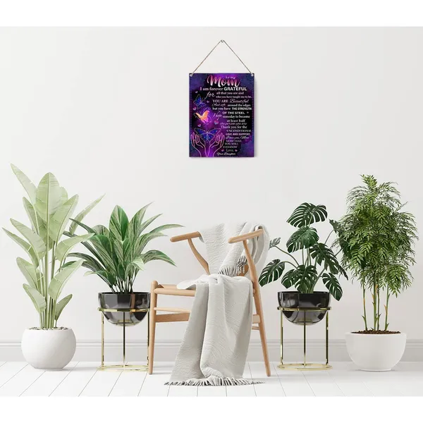 Multicolor_Butterfly_Mom_Wood_Sign_To_My_Mom_I_Am_|_Forever_Grateful_Wooden_Signs_Rustic_Hanging_Plaque_Home_Wall_Art_"8_X_10",_Perfect_Mother_Sign_Wall_Decor_|_For_Home_Bedroom