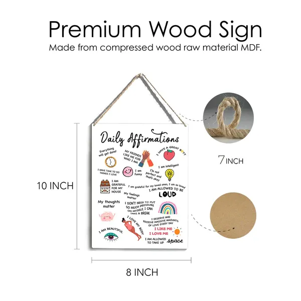 Multicolor_Daily_Affirmations_Wood_Sign_Positive_Wooden_Signs_Rustic_Hanging_Plaque_Home_Office_Wall_Art_"8_X_10"_Sign_Wall_Decor