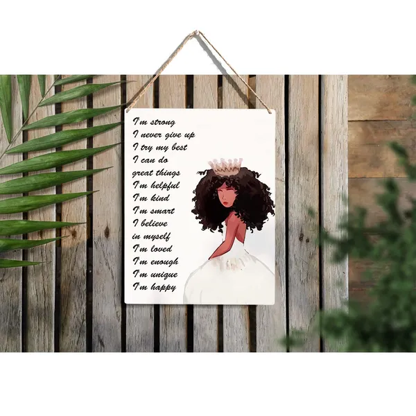 Multicolor_Positive_Affirmations_I'M_Kind_Wood_Sign_Black_Woman_Afo_Girl_Wooden_Signs_Rustic_Hanging_Plaque_Home_Wall_Art_"8_X_10",_Black_Girl_Sign_Wall_Decor_|_For_Home_Bedroom